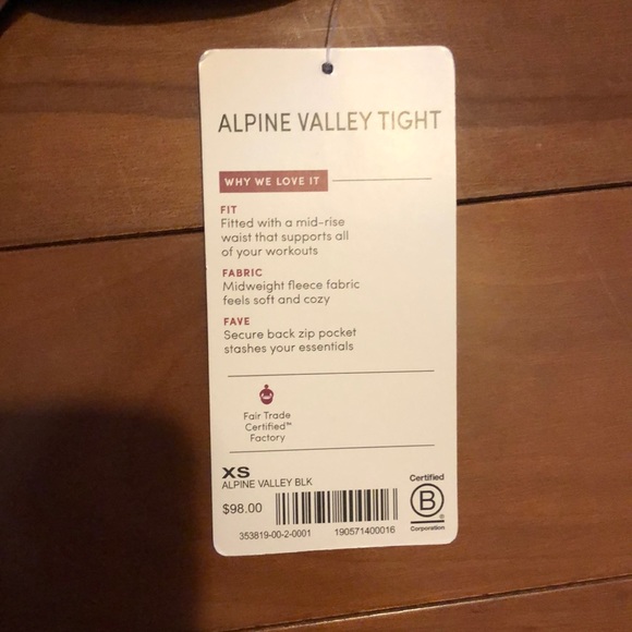 Athleta Black Alpine Valley Leggings Size XS - Picture 5 of 6